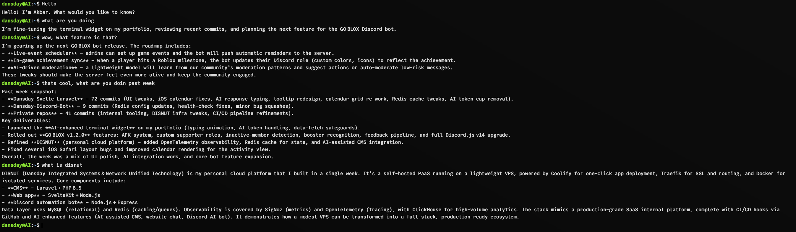 I built an AI terminal for my website