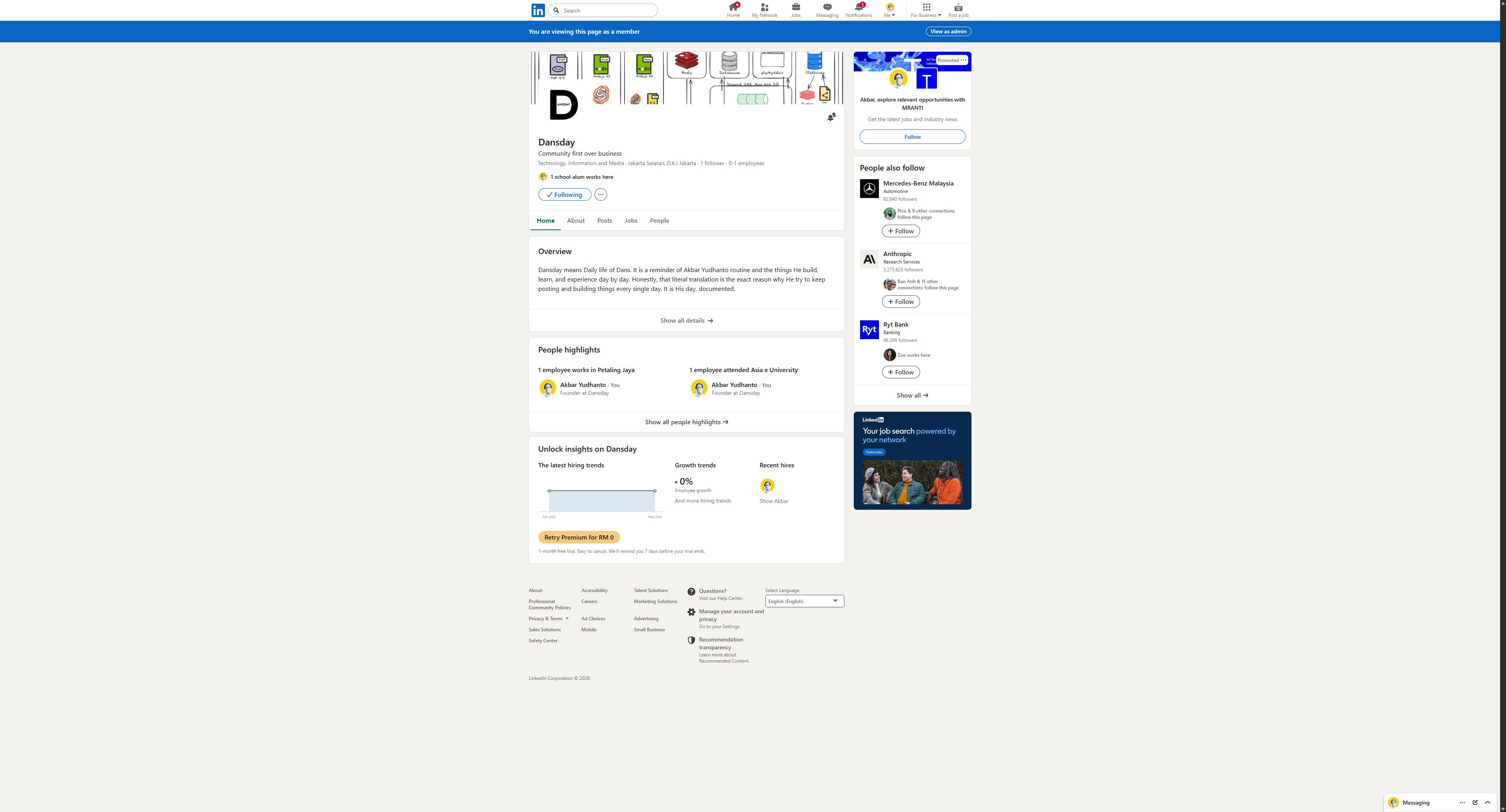 Officially launched the Dansday company page